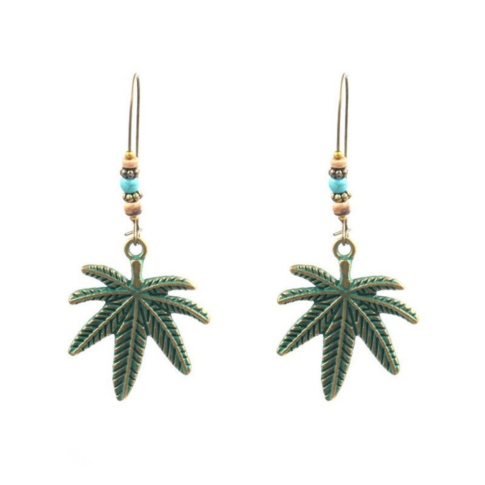*AINSLEY* Vintage Leaf Shaped Fashion Earrings